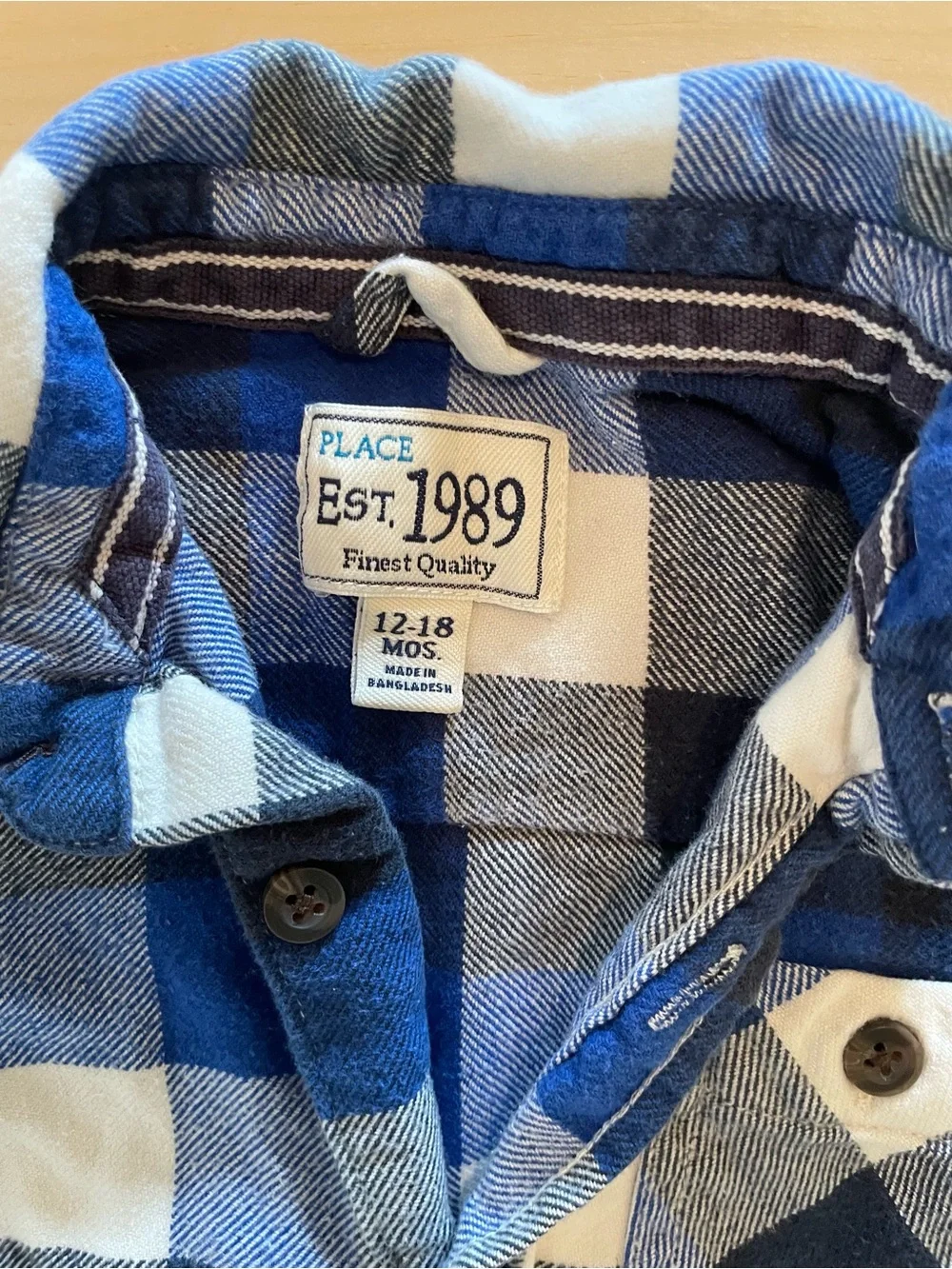 The Childrens Place plaid button